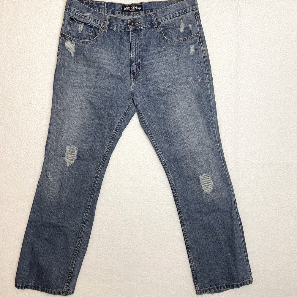RED SNAP MEN'S DISTRESSED JEANS GRUNGECORE  38W x 32L